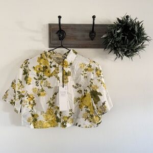 ERDEM White and Yellow Floral Blouse